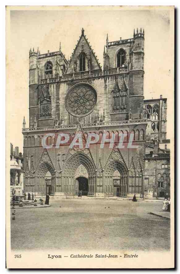 CPA Lyon Cathedrale Saint Jean Entree 