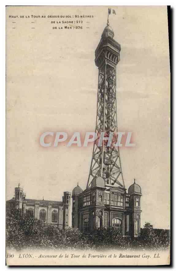 CPA Lyon Ascenseur de la Tour de Fourviere et le Restaurant Gay