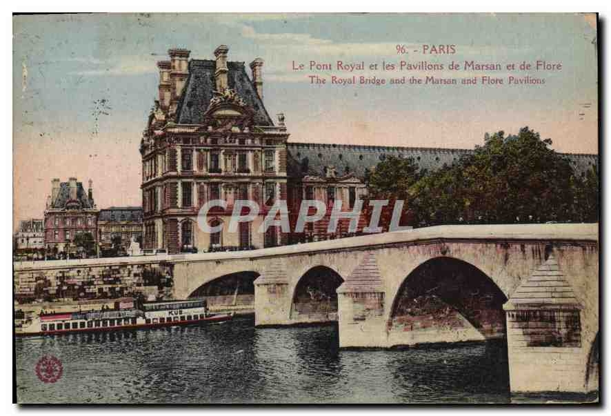 CPA Paris Le Pont Royal et les Pavillons de Marsan et de Flore 