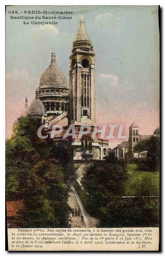 CPA Paris Montmartre Basilique du Sacre Coeur Le Campanile