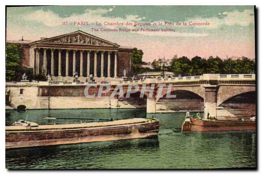CPA Paris La Chambre des Deputes et le Pont de la Concorde 