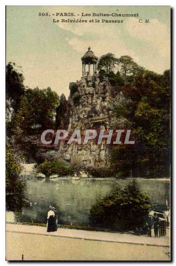 CPA Paris Les Buttes Chaumont Le Belvedere et le Passeur