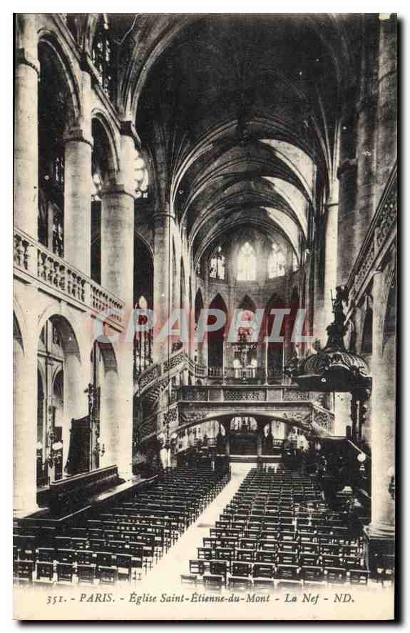 CPA Paris Eglise Saint Etienne du Mont La Nef