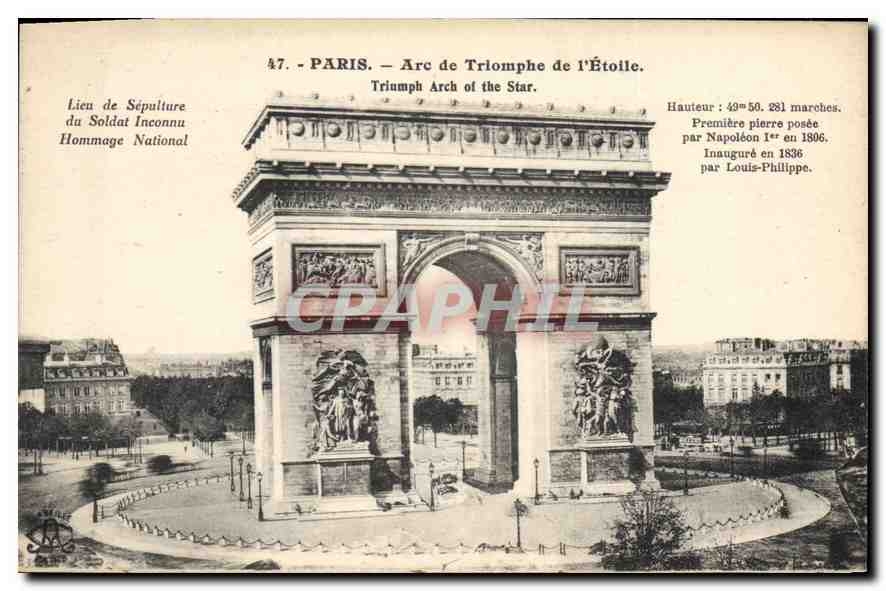 CPA Paris Arc de Triomphe de l'Etoile 