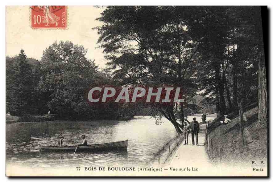 CPA Bois du Boulogne Artistique Vue sur le lac 