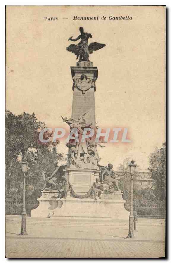 CPA Paris Monument de Gambetta