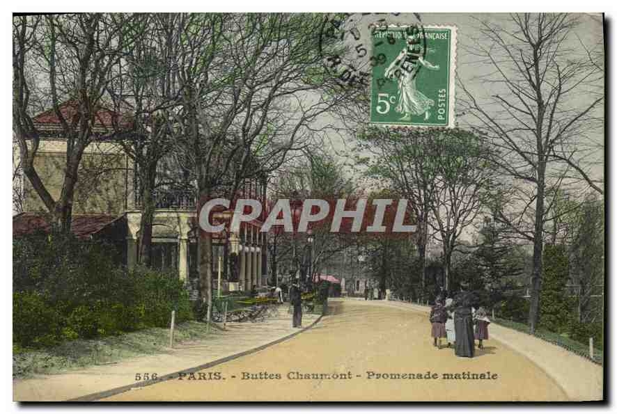 CPA Paris Buttes Chaumont Promenade matinale