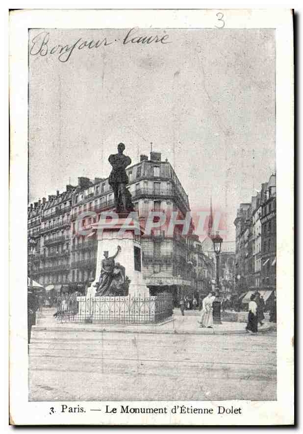 CPA Paris Le Monument d'Etienne Dolet