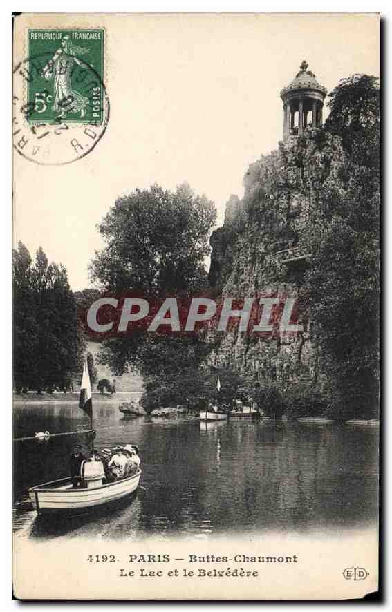 CPA Paris Buttes Chaumont Le Lac et le Belvedere