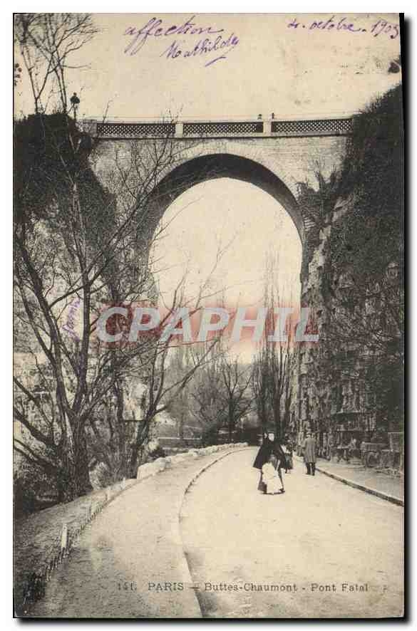 CPA Paris Buttes Chaumont Pont Fatal 