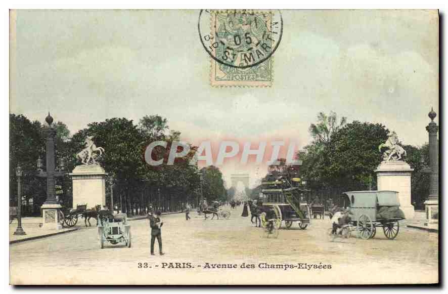 CPA Paris Avenue des Champs Elysees
