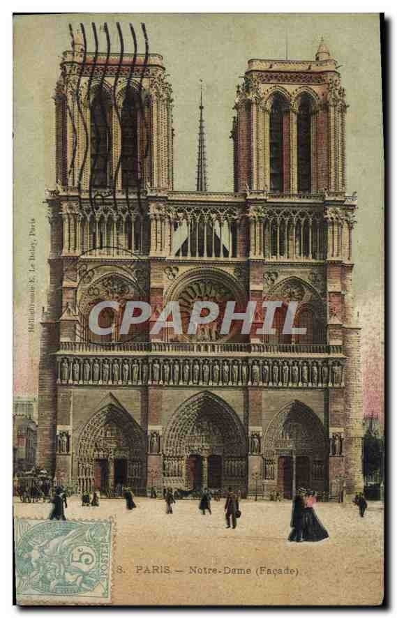CPA Paris Notre Dame Facade 