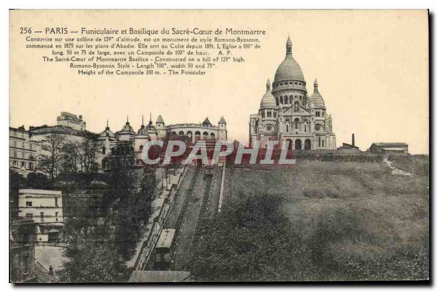CPA Paris Funiculaire et Basilique du Sacre Coeur de Montmartre