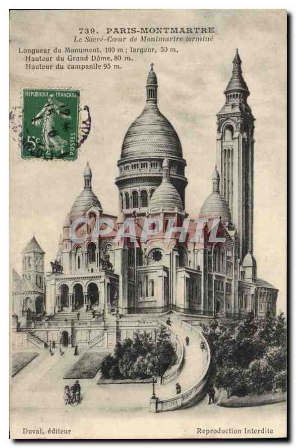 CPA Paris Montmartre Le Sacre Coeur de Montmartre termine