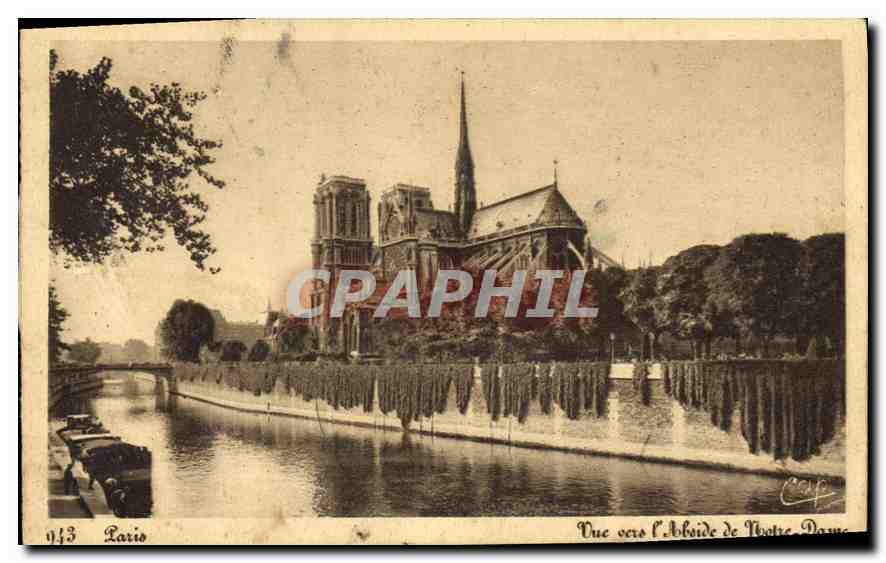 CPA Paris Vue vers l'Abside de Notre Dame