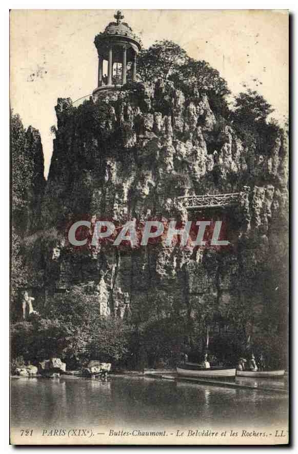 CPA Paris Buttes Chaumont Le Belvedere et les Rochers 
