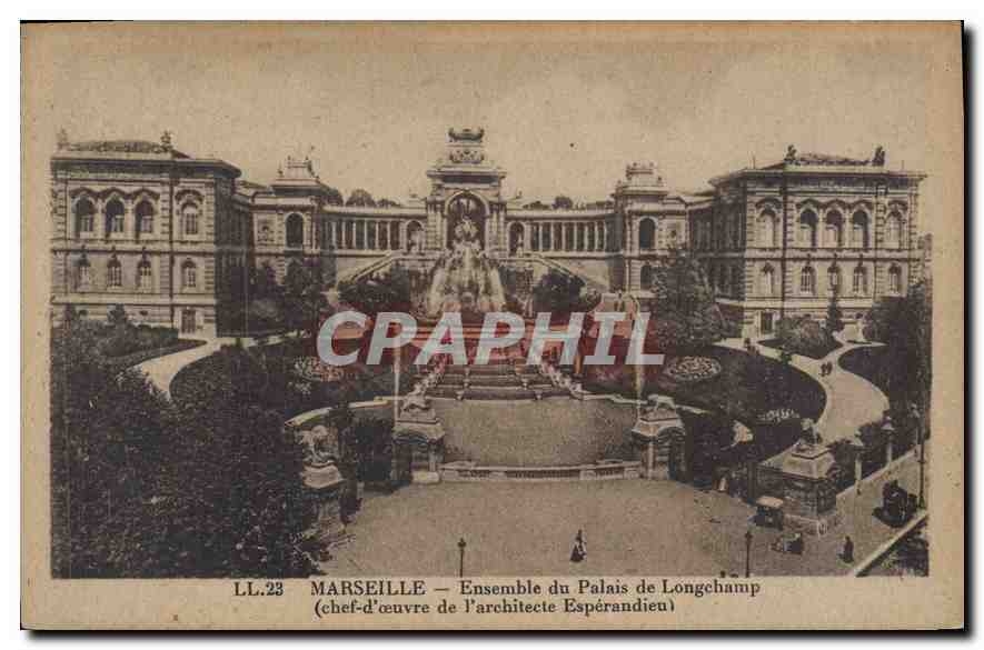 CPA Marseille Ensemble du Palais de Longchamp