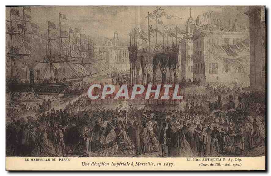 CPA Le Marseille du Passe Une Reception Imperiale a Marseille en 1857 