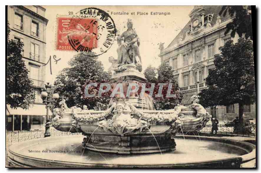 CPA Marseille Fontaine et Place Estrangin 