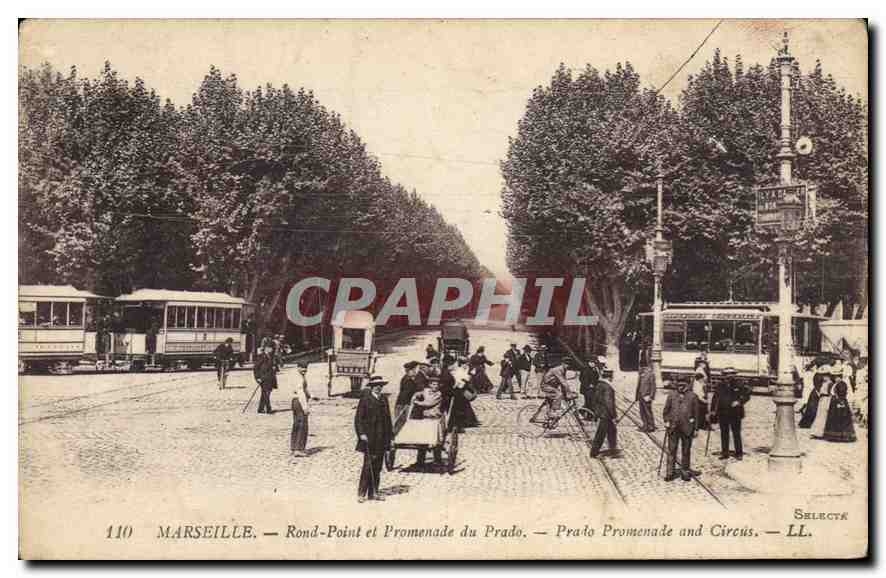CPA Marseille Rond Point et Promenade du Prado