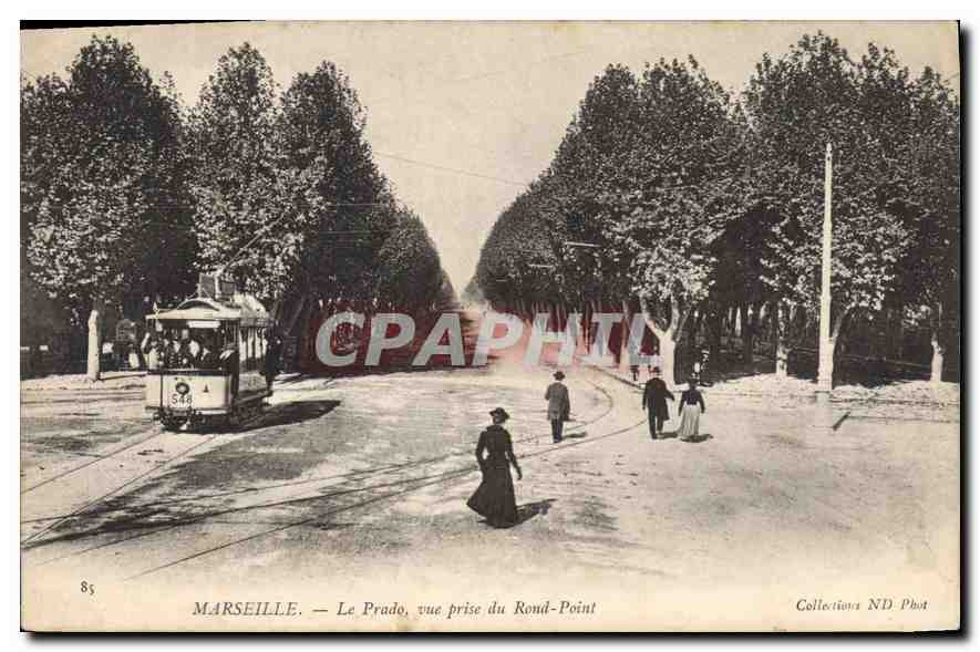 CPA Marseille Le Prado vue prise du Rond Point 