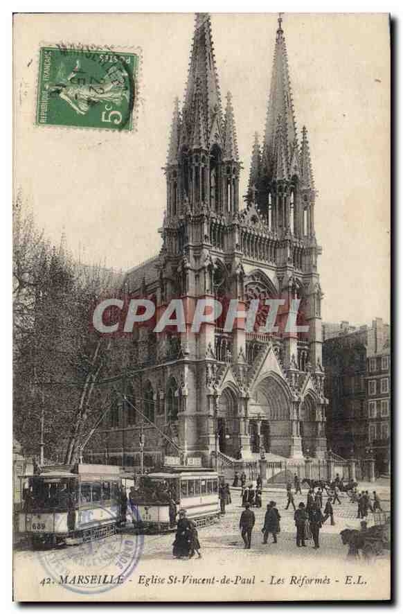 CPA Marseille Eglise St Vincent de Paul les Reformes 