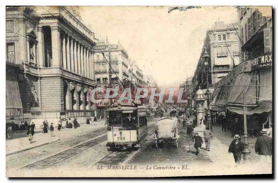CPA Marseille La Cannebiere Tramway