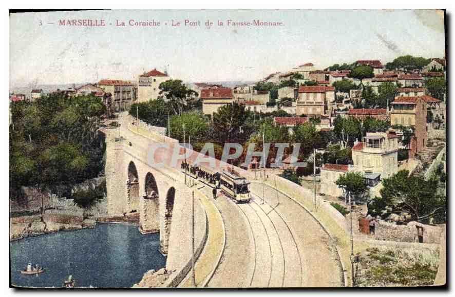 CPA Marseille La Corniche Le Pont de la Fausse Monnase