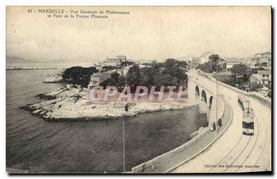 CPA Marseille Vue Generale de Malmousque et Pont de la Fausse Monnaise