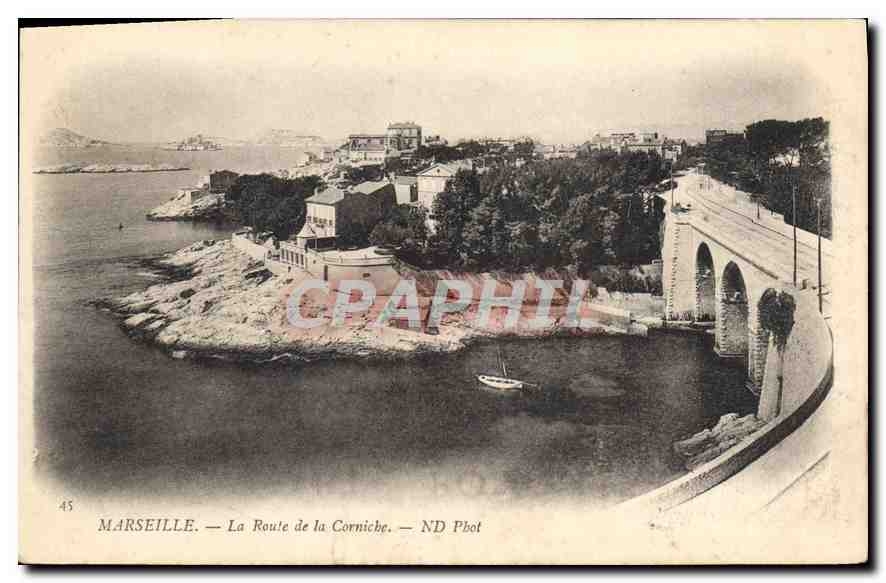 CPA Marseille La Route de la Corniche 