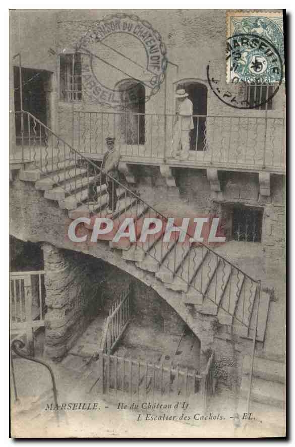 CPA Marseille Ile du Chateu d'If L'Escalier des Cachots 