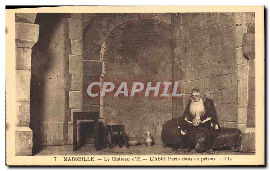 CPA Marseille Le Chateau d'If L'Abbe Faria dans sa prison 