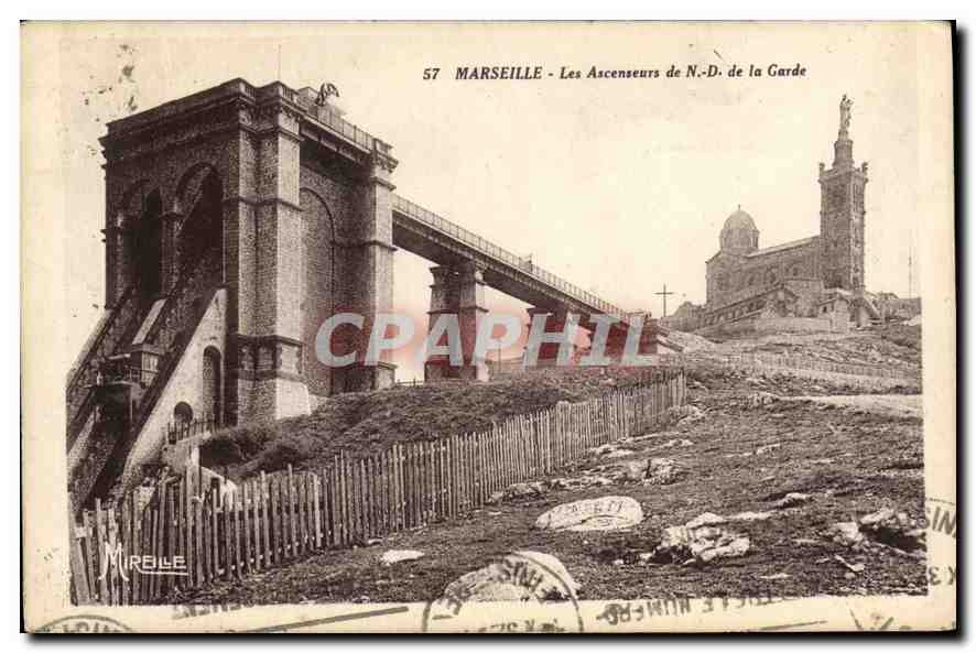 CPA Marseille Les Ascenseurs de ND de la Garde 