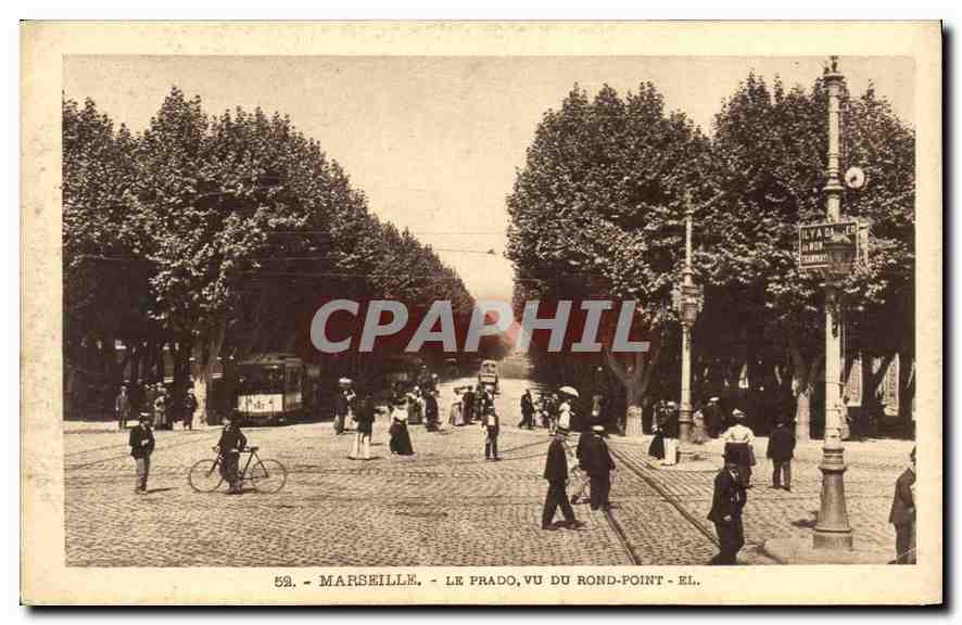 CPA Marseille Le Prado Vu Du Rond Point 