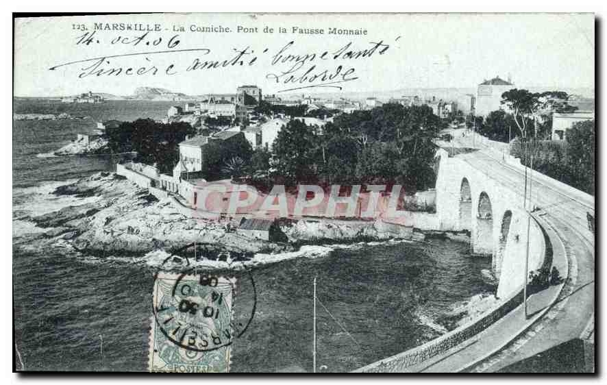 CPA Marseille La Corniche Pont de la Fausse Monnaie 