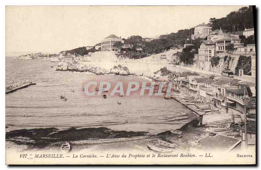 CPA Marseille La Corniche L'Anse du Prophete et le Restaurant Roubion 