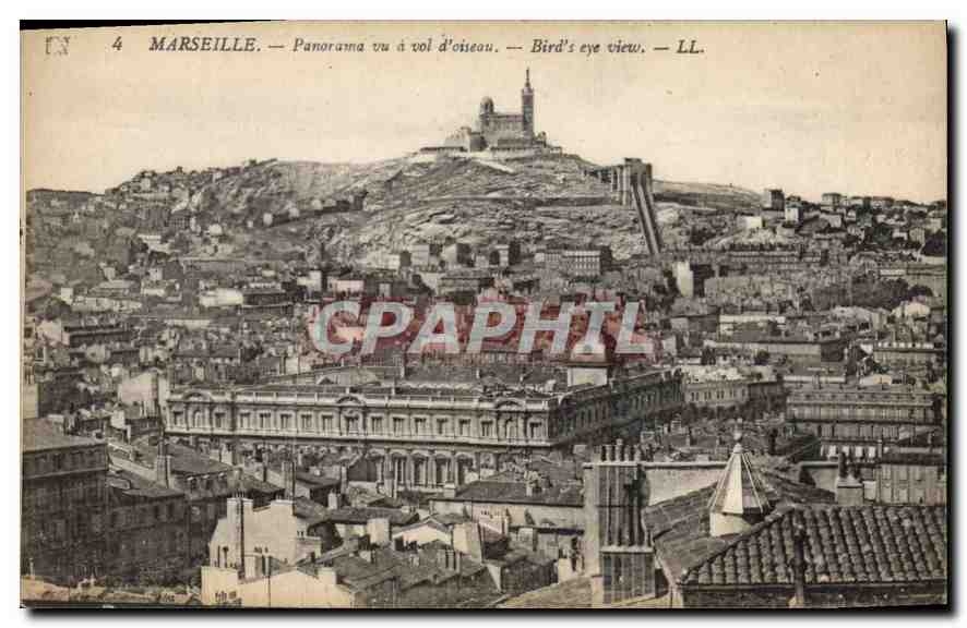 CPA Marseille Panorama vu a vol d'oiseau 