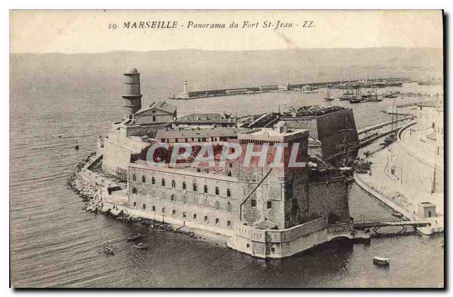 CPA Marseille Panorama du Fort St Jean 