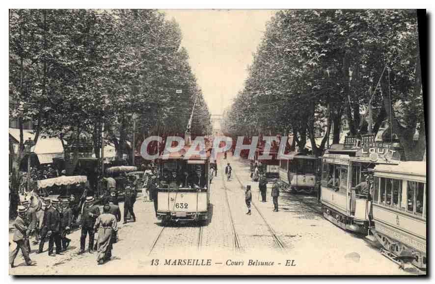 CPA Marseille Cours Belsunce Tramway