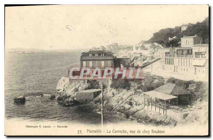 CPA Marseille La Corniche vue de chez Roubion