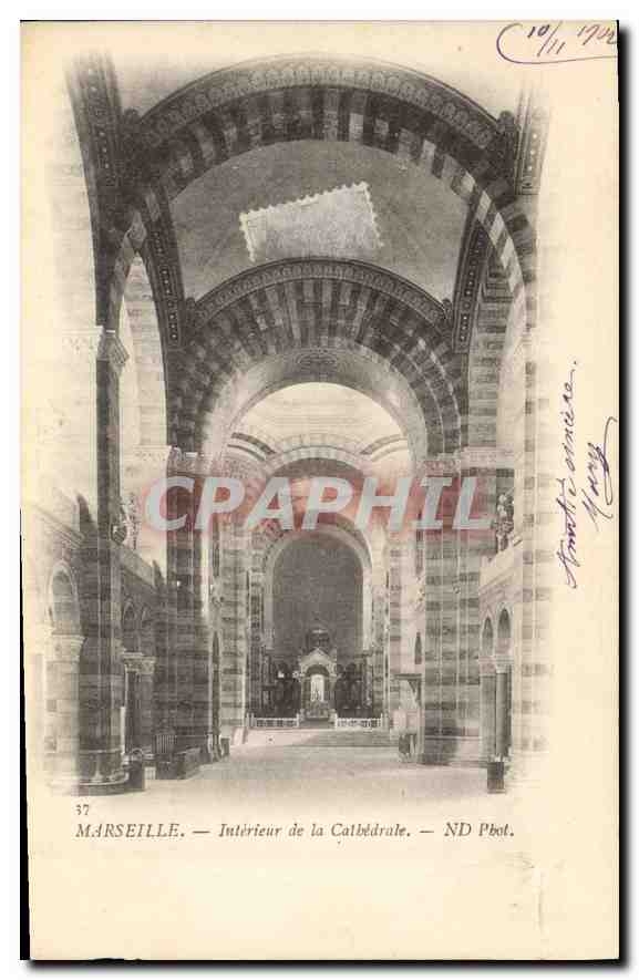 CPA Marseille Interieur de la Cathedrale 