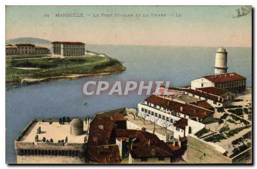 CPA Marseille Le Fort St Jean et le Phare 