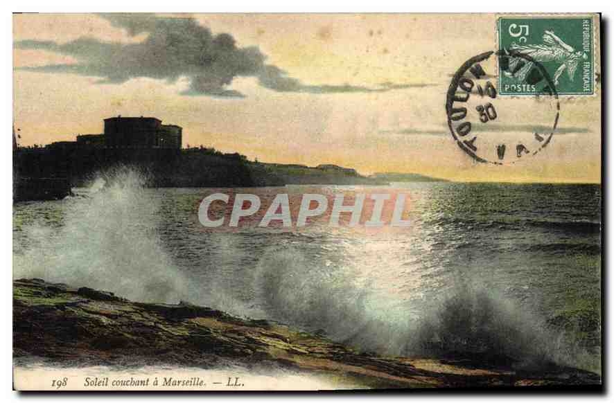 CPA Soleil couchant a Marseille 