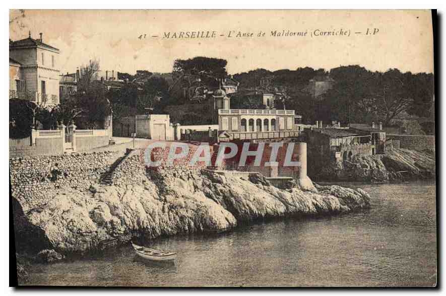 CPA Marseille L'Anse de Maldorme Corniche