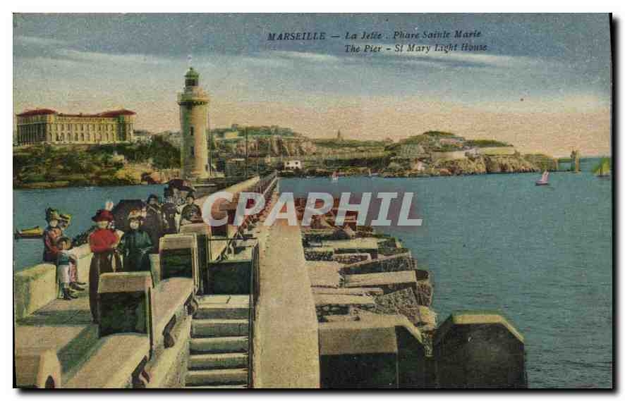 CPA Marseille La Jetee Phare Sainte Marie 