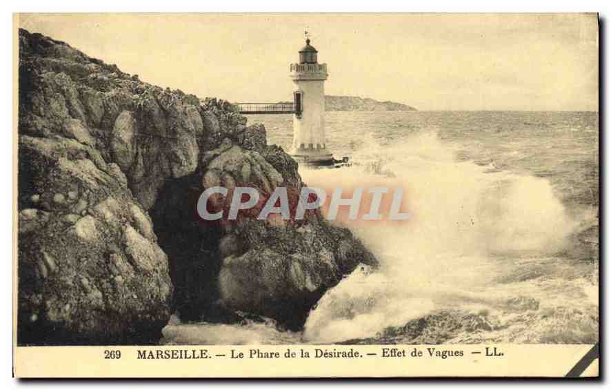 CPA Marseille Le Phare de la Desirade Effet de Vagues 