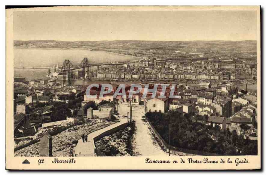 CPA Marseille Panorama vu de Notre Dame de la Garde 