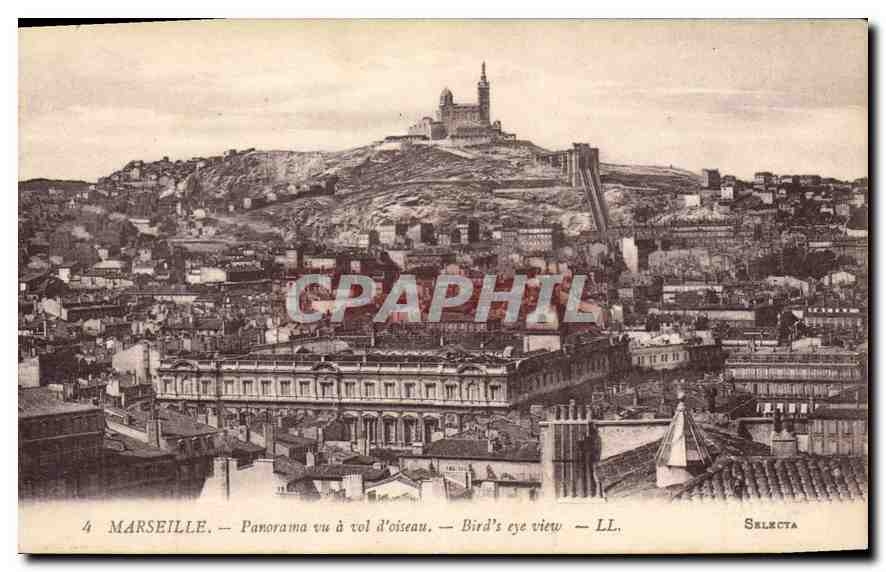 CPA Marseille Panorama vu a vol d'oiseau 