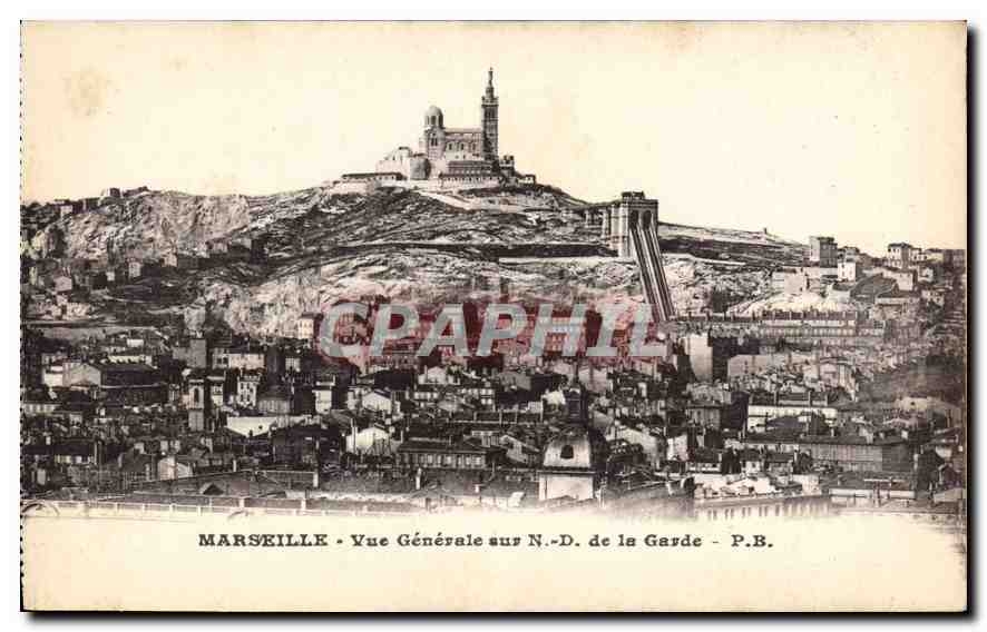 CPA Marseille Vue Generale sur ND de la Garde