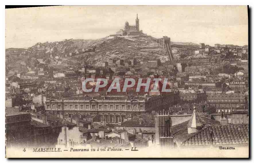 CPA Marseille Panorama vu a vol d'oiseau 